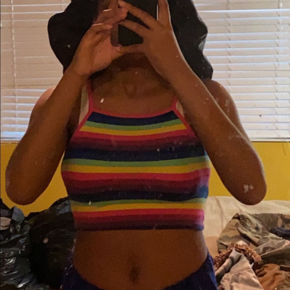 Rainbow cropped tank